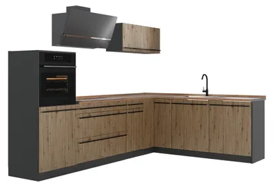 Productafbeelding van Hoekkeuken Vicco R-Line Artisanaal eiken/Antraciet 287 x cm goudkleurig eiken werkblad, Model 67518