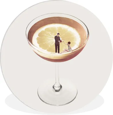 Produktbild von MuchoWow® Rundes Wandbild - Runde Bilder Alkohol - Jahrgang - Schnaps Ø 90 cm Kreis Wanddekoration Kunststoff - Wandkreis - Wandschmuck - Wand-Kreis - Wohnzimmer - Bild - Runde - Wanddeko - Dibond - Kunstdrucke