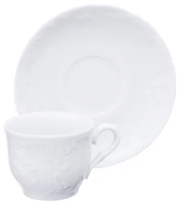 Porzellan-Kaffeetasse mit Untertasse, 90 ml, weiß, spülmaschinenfest