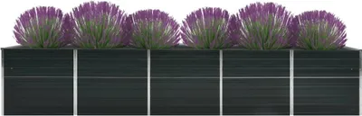Zdjęcie produktu dla Podwyższona Donica Z Galwanizowanej Stali 400X80X77 Cm Antracyt Lumarko!