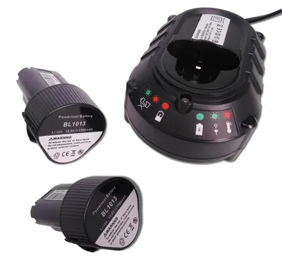 2er-Pack 10,8V 1,5Ah Akku BL1013 + Ladegerät DC10WA