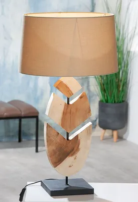 Immagine prodotto di Gilde Tischleuchte, "Wooden Feather", Holz, MDF, Textil, naturfarben, VE 1, L. 41 cm, B. 45 cm, H. 74.5 cm 42156 4063387421567
