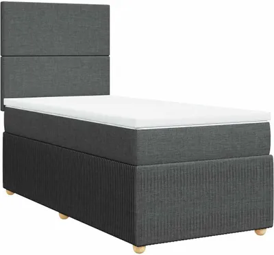 Produktbild von vidaXL Boxspringbett mit Matratze Dunkelgrau 90x190 cm Stoff