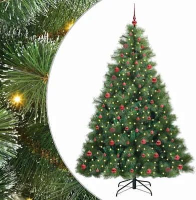 Obrázek produktu pro vidaXL Umělý vánoční stromek s 300 LED diodami zelený 210 cm PE a PVC