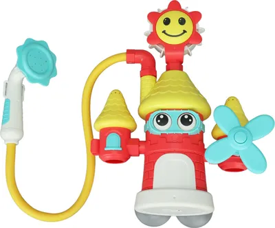 Produktbild von Baby-Badespielzeug, schlossförmige Blume, Wassersprühkopf, Saugnapf, Badewanne, Dusche für Kinder