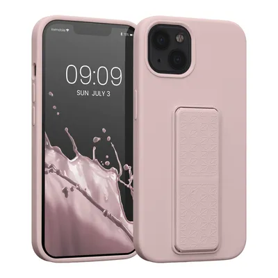 Produktbild von kwmobile Handyhülle kompatibel mit Apple iPhone 13 - Hülle mit Fingerhalter und Standfunktion - Silikon Case Handy Cover in Altrosa