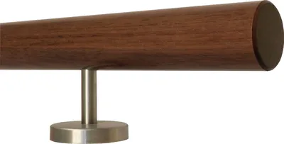 Produktbild von TIBU Nussbaum Handlauf Holz Geländer Treppe 30-500 cm,Variante: 370 cm mit 5 Halter gefast