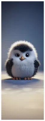 Produktbild von Wallario Duschmatte Antirutschmatte Badmatte Fußmatte Flauschiger Pinguin, Größe ca. 180 x 65 cm