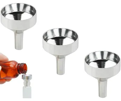 Obrázok produktu pre Sada malých lievikov, 3 kusy, hliník, strieborná farba, priemer 1,8 cm