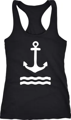 Produktbild von Damen Tank-Top Shirt Anker Wasserwelle Racerback Neverless® schwarz L