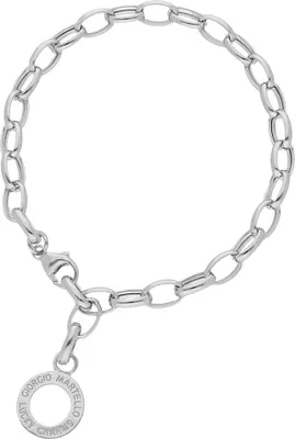 Produktbild von Armband Giorgio Martello Milano mit Schriftzug zum einhängen von Charms, Silber 925 Silber 19,5 cm