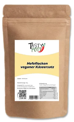 Produktbild von Tasty Pott Hefeflocken würzig - natürlicher Käseersatz vegan, glutenfrei - ab 500g - 500g