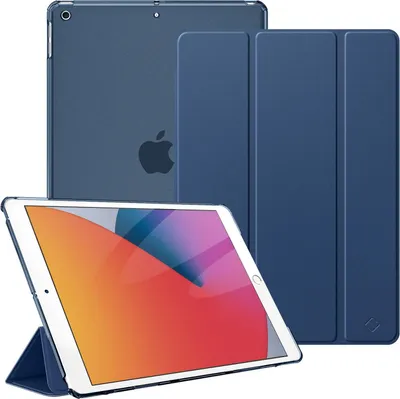 Produktbild von Fintie Hülle für iPad 10.2 Zoll (9. / 8. / 7. Generation, Modell 2021/2020/ 2019) - Ultradünn Schutzhülle mit transparenter Rückseite Abdeckung Cover mit Auto Schlaf/Wach, Marineblau