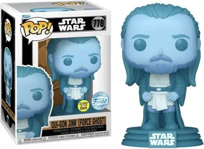 Produktbild von Funko Pop! Star Wars : Qui-Gon Jinn (Force Ghost) #778 Glows in the Dark GameStop Exclusive