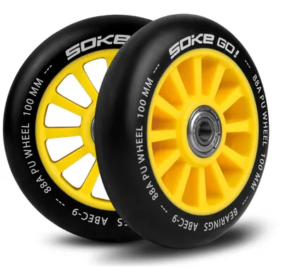 Produktbild von Rollerräder 100 mm gelb 2 Stück