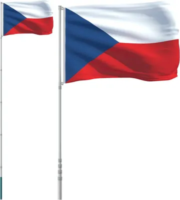 Obrázek produktu pro vidaXL Česká vlajka se žerdí 5,5 m hliníková