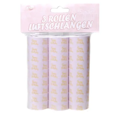 Produktbild von Luftschlangen Geburtstag Happy Birthday rosa gold