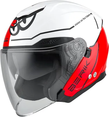 Immagine prodotto di Casco jet Berik OF669 Vidos, bianco/rosso/nero, XS