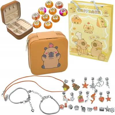 Produktbild von Bastelset Schmuck: 36 Teile mit Capybara-Anhängern