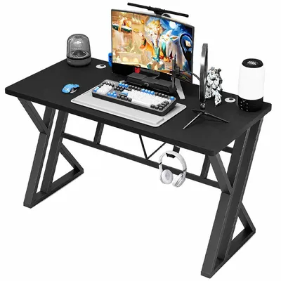 Zdjęcie produktu dla Biurko Gamingowe Czarne Nowoczesne Dla Gracza Stół Loft 120X60X75Cm