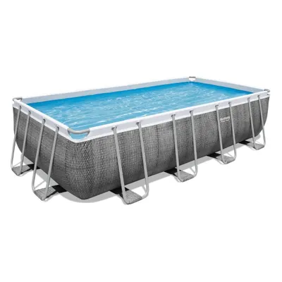 Produktbild von Bestway rechteckiges Power Steel-Schwimmbecken – Rattan-Druck – 549 x 274 x 122 – inklusive Pumpe – Leiter – Abdeckung Wartungspaket - Filter - Bodenfliesen