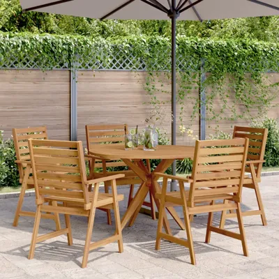 Image de Maison Exclusive - Ensemble de salle à manger de jardin 6 pièces en bois d'acacia massif