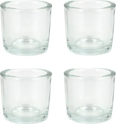 Produktbild von Teelichthalter Glas 6,5x6cm klar transparent 4er Set