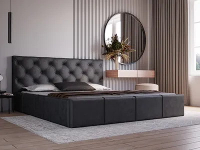 Produktbild von ADIDAR Jakob Polsterbett 200x200cm Doppelbett Metallrahmen mit hydraulischen Wagenhebern Lattenrost Bettkasten Hochwertige Qualität (Schwarz - Amor Velvet 4322)