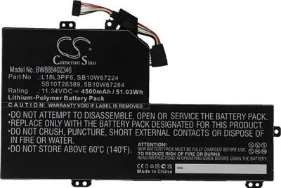 Produktbild von vhbw Akku Ersatz für Lenovo SB10W67224, L18L3PF6, 5B10W67284, 5B10T26389 für Notebook (4500 mAh, 11,34 V, Li-Polymer)