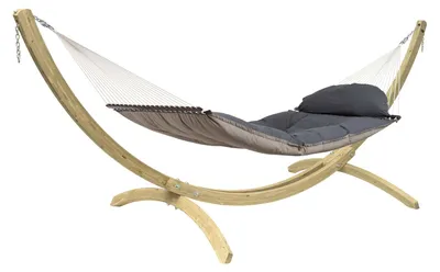 Produktbild von Amazonas Hängematte Fat Hammock XXL Set  + Olymp-Gestell ausem Holz