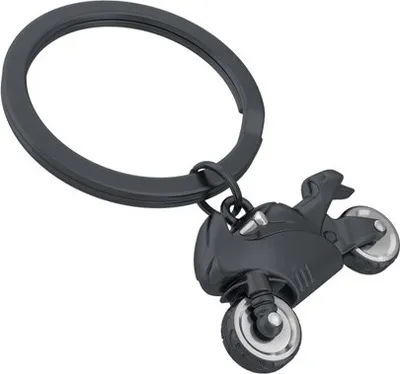 Image de Porte-clés Black Racer, noir mat, 6,4x4x1,6cm