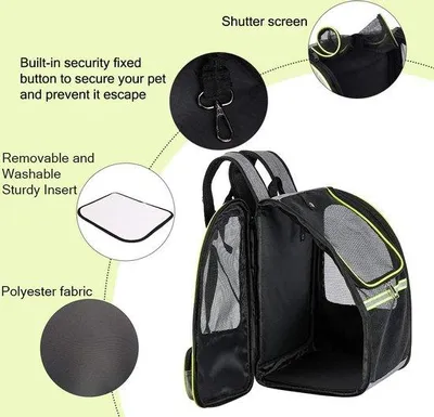 Produktbild von Famanu Haustier-Rucksack Wasserabweisend - Schwarz