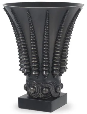 Immagine prodotto di Casa Padrino vaso decorativo color bronzo/nero Ø 22 x H. 28 cm - vaso rotondo in ottone con base in granito - qualità