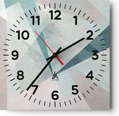 Produktbild von Wanduhr - Quadrat - Glasuhr - Abstraktion modern - 40x40cm - Schleichendes Uhrwerk - Lautlos - zum Aufhängen bereit - Dekoration Modern - Wanddekoration aus Glas - C4AC40x40-3947