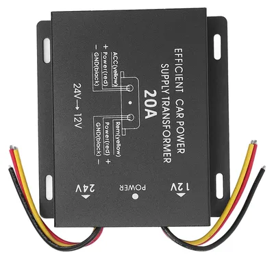 Image de Convertisseur de tension 24 V à 12 V CC - Convertisseur de tension puissant pour véhicules : camions, camping-cars, SUV et bus - 20 A, 240 W