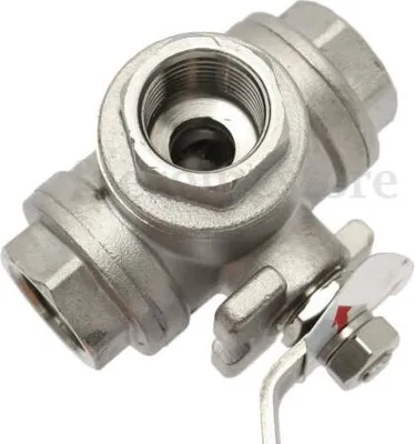 Produktbild von DN20 3/4" 3 Wege Kugelhahn mit T-Bohrung Ventil Kugelventil Umschaltventil Industriequalität