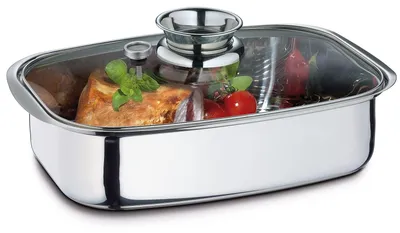 Aromabraadpan 36 cm 6 Liter Edelstahl rechteckig
