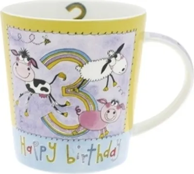 Produktbild von Bezaubernde Geburtstagstasse "Bauernhoftiere" zum 3. Geburtstag