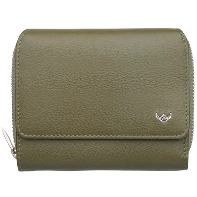 Image de Golden Head Cuir porte-monnaie Madrid RFID Protect Zipped Billfold Coin Wallet Olive