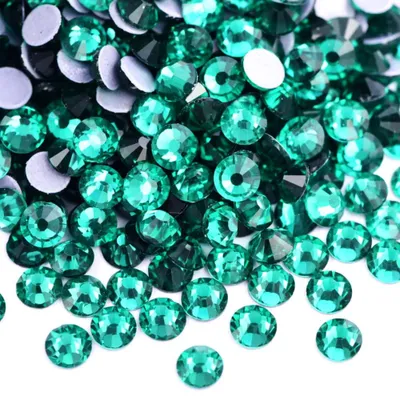 Runde Hotfix-Strasssteine, Glas, 3,8-4 mm, blaugrün, 1440 Stück