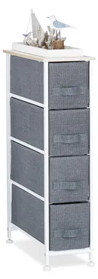 Schubladensystem, 4 Stoffschubladen, 76x20x48 cm, grau