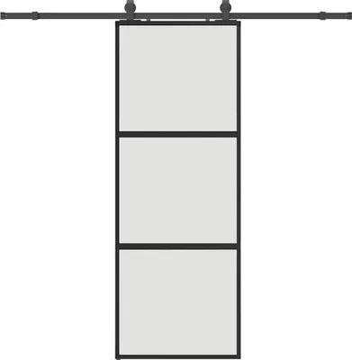 Obrázok produktu pre vidaXL Posuvné dvere s kovaním čierne 76x205 cm tvrdené sklo