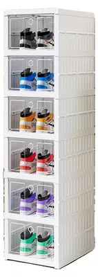 Obrázok produktu pre Úložné boxy, odolný materiál, stohovateľný dizajn, BIELA