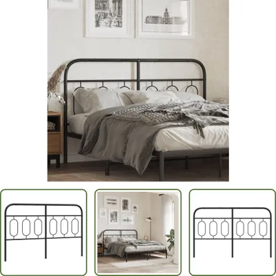 Produktbild von The Living Store Kopfteil Metall Schwarz 150 cm