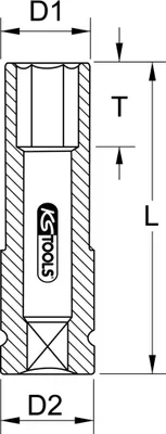 Produktbild von KS TOOLS 515.1077-E 1/2" Alu-Felgen Kraft-Stecknuss robust, lang, 22mm, auf Hänger