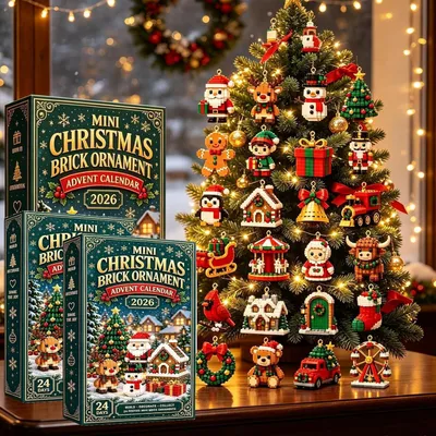 Produktbild von Adventskalender 2026, 24 Tages Mini Christmas Brick Ornament (3D)