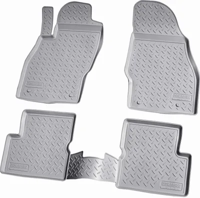 Image de tapis en caoutchouc 3D pour OPEL Corsa D Corsa E | BJ 2006-2019 | gris avec bordure