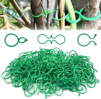 Produktbild von 200 Stück Gartenklammern, Pflanzenstützklammern, Gartenpflanzenstützklammern, wiederverwendbare Pflanzenklammern aus Kunststoff, Tomatenklammern, für Kletterpflanzen (4 x 2,7 cm)