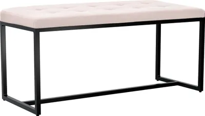 Produktbild von CLP Sitzbank Barci mit Polsterung und schwarzem Eisengestell creme Material Stoff
