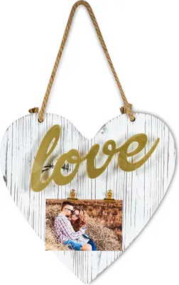 Produktbild von Bilderrahmen Schriftzug 10x15 Klammern Herz Love Vintage Shabby Chic Fotorahmen
